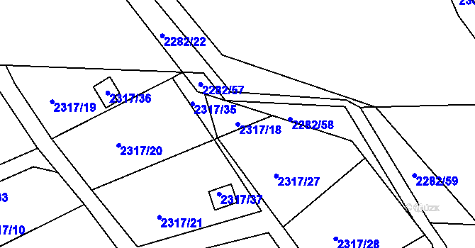 Parcela st. 2317/18 v KÚ Příbor, Katastrální mapa