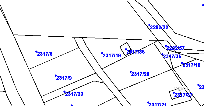 Parcela st. 2317/19 v KÚ Příbor, Katastrální mapa