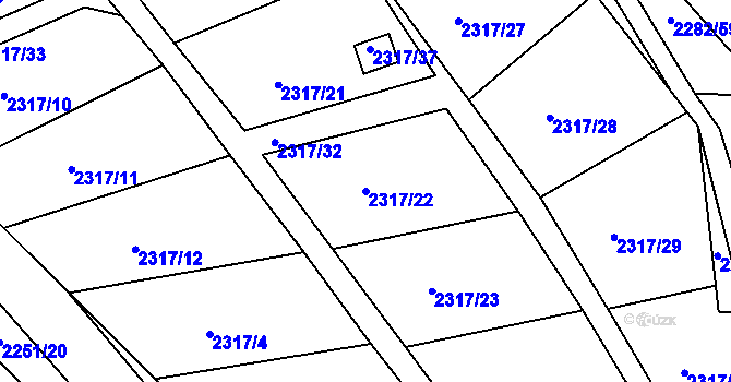 Parcela st. 2317/22 v KÚ Příbor, Katastrální mapa