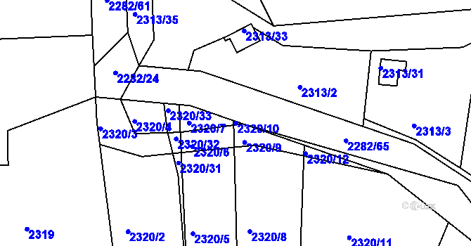 Parcela st. 2320/10 v KÚ Příbor, Katastrální mapa