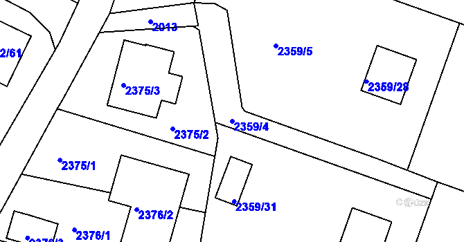 Parcela st. 2359/4 v KÚ Příbor, Katastrální mapa