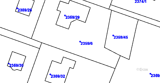 Parcela st. 2359/6 v KÚ Příbor, Katastrální mapa