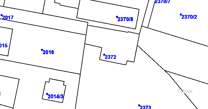Parcela st. 2372 v KÚ Příbor, Katastrální mapa