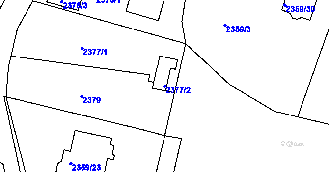 Parcela st. 2377/2 v KÚ Příbor, Katastrální mapa