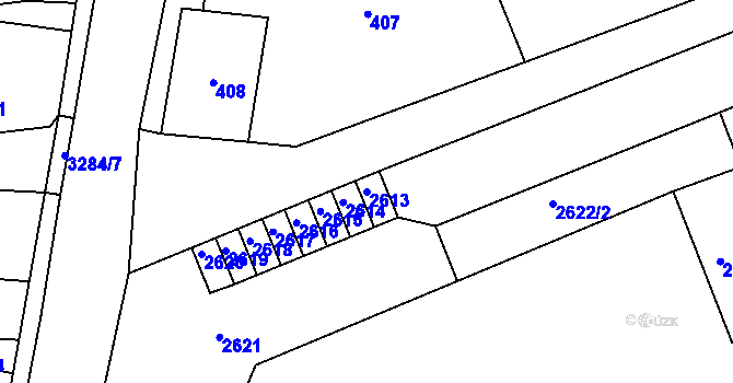 Parcela st. 2613 v KÚ Příbor, Katastrální mapa