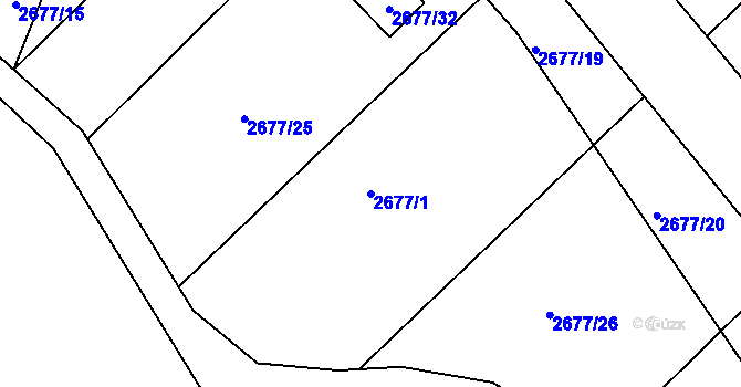 Parcela st. 2677/1 v KÚ Příbor, Katastrální mapa
