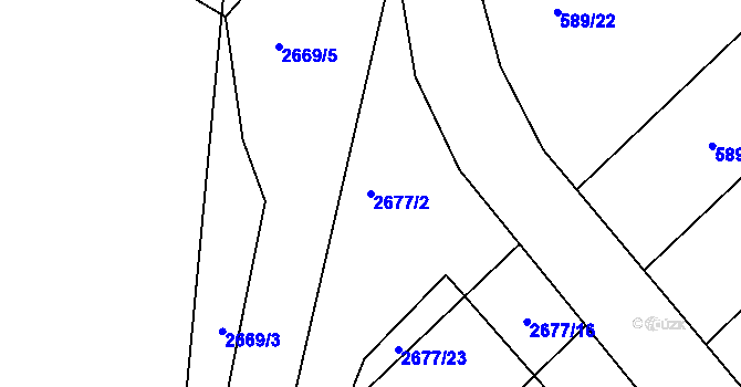Parcela st. 2677/2 v KÚ Příbor, Katastrální mapa
