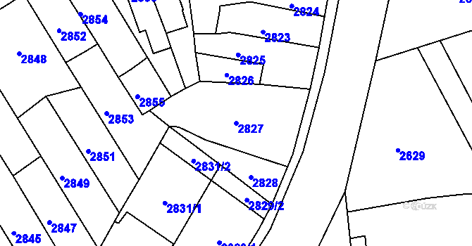 Parcela st. 2827 v KÚ Příbor, Katastrální mapa
