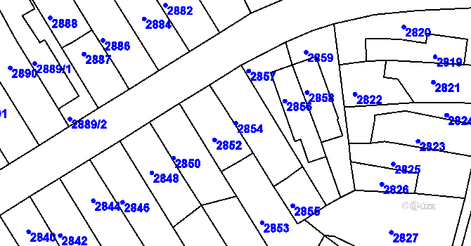 Parcela st. 2854 v KÚ Příbor, Katastrální mapa
