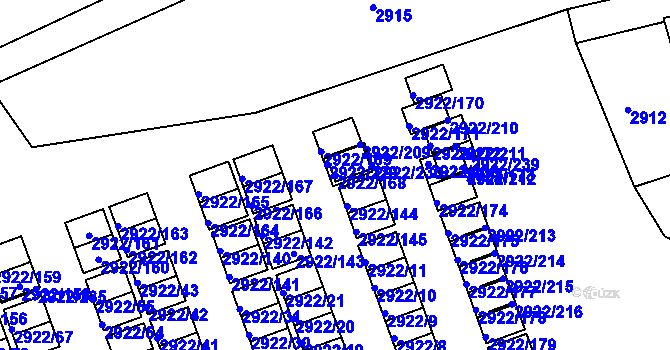 Parcela st. 2922/168 v KÚ Příbor, Katastrální mapa