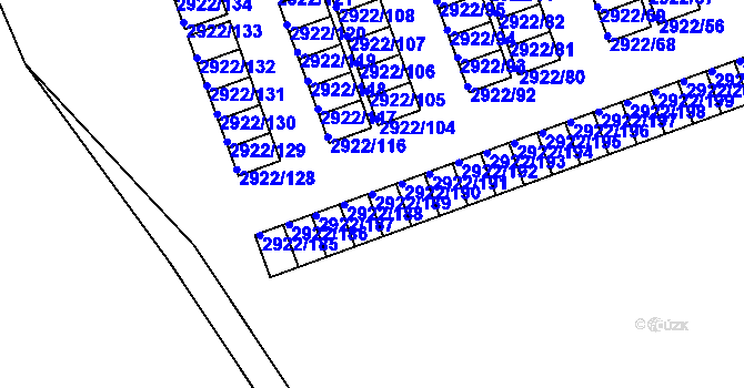 Parcela st. 2922/189 v KÚ Příbor, Katastrální mapa