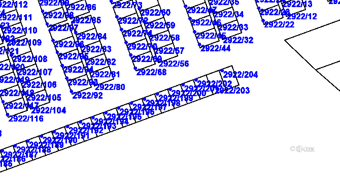 Parcela st. 2922/200 v KÚ Příbor, Katastrální mapa