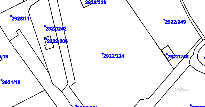 Parcela st. 2922/224 v KÚ Příbor, Katastrální mapa