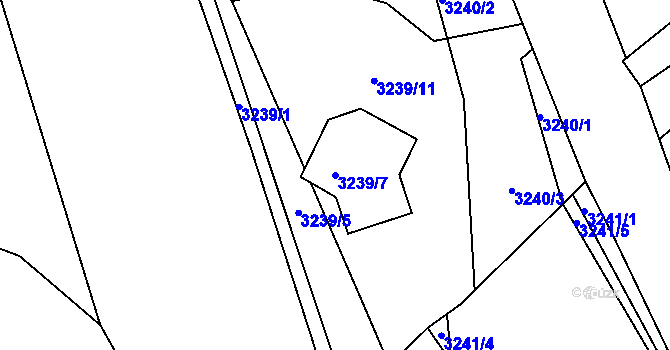 Parcela st. 3239/7 v KÚ Příbor, Katastrální mapa