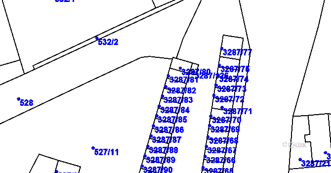 Parcela st. 3287/82 v KÚ Příbor, Katastrální mapa