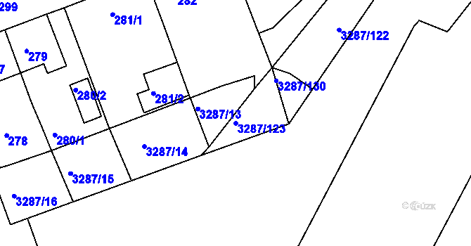 Parcela st. 3287/123 v KÚ Příbor, Katastrální mapa