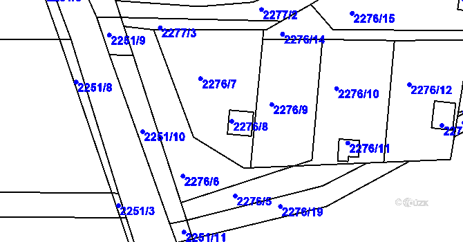 Parcela st. 2276/8 v KÚ Příbor, Katastrální mapa