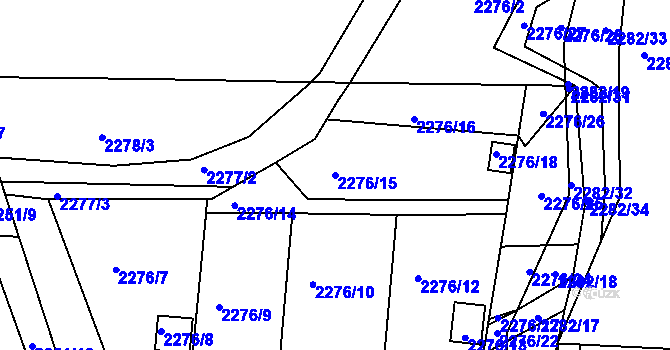 Parcela st. 2276/15 v KÚ Příbor, Katastrální mapa