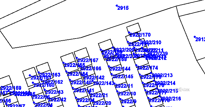 Parcela st. 2922/229 v KÚ Příbor, Katastrální mapa