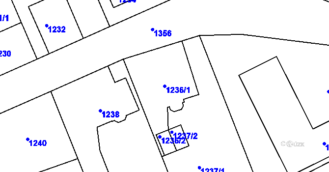 Parcela st. 1236/1 v KÚ Příbor, Katastrální mapa