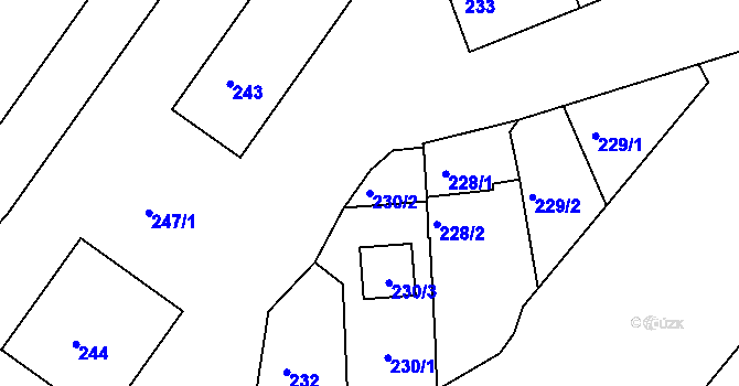 Parcela st. 230/2 v KÚ Příbor, Katastrální mapa