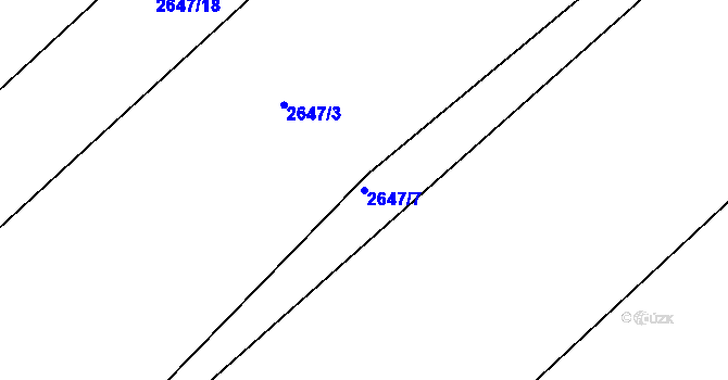 Parcela st. 2647/7 v KÚ Příbor, Katastrální mapa