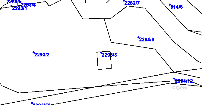 Parcela st. 2293/3 v KÚ Příbor, Katastrální mapa