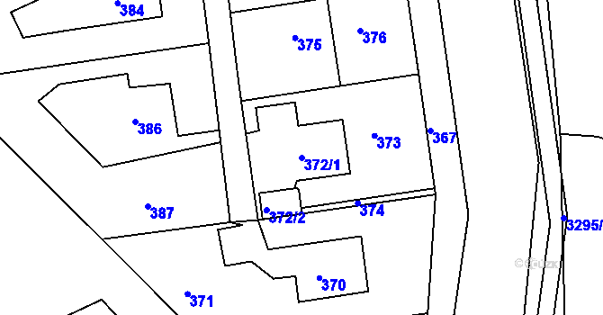 Parcela st. 372/1 v KÚ Příbor, Katastrální mapa