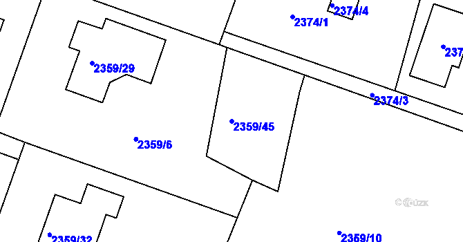 Parcela st. 2359/45 v KÚ Příbor, Katastrální mapa