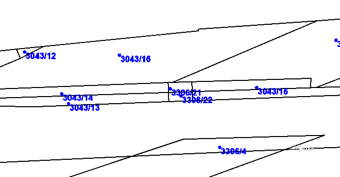 Parcela st. 3306/21 v KÚ Příbor, Katastrální mapa