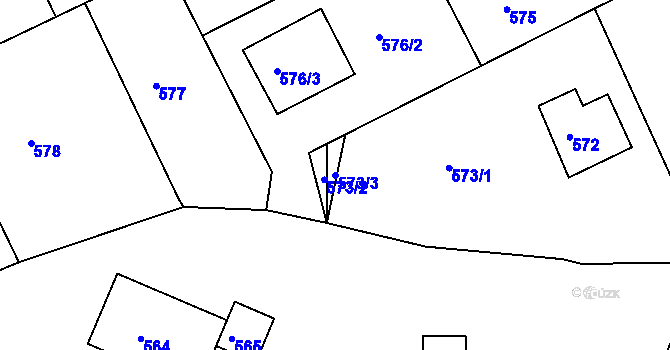 Parcela st. 573/3 v KÚ Příbor, Katastrální mapa
