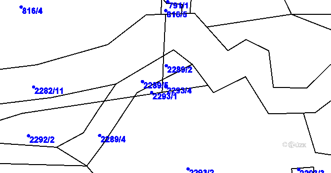Parcela st. 2293/4 v KÚ Příbor, Katastrální mapa