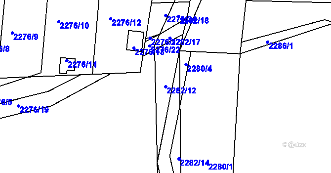 Parcela st. 2282/12 v KÚ Příbor, Katastrální mapa