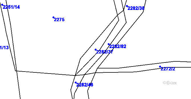 Parcela st. 2282/37 v KÚ Příbor, Katastrální mapa