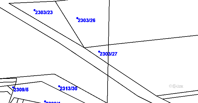 Parcela st. 2303/27 v KÚ Příbor, Katastrální mapa