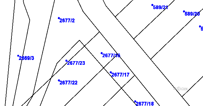 Parcela st. 2677/16 v KÚ Příbor, Katastrální mapa