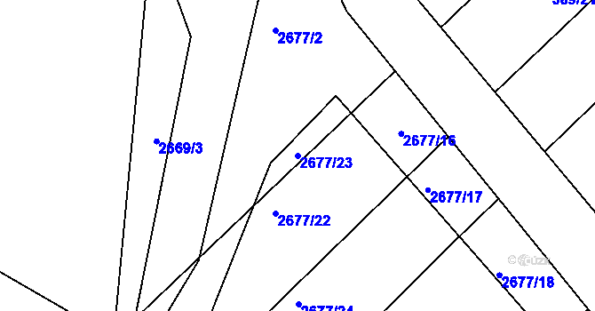 Parcela st. 2677/23 v KÚ Příbor, Katastrální mapa