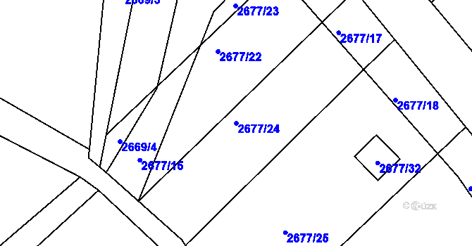 Parcela st. 2677/24 v KÚ Příbor, Katastrální mapa