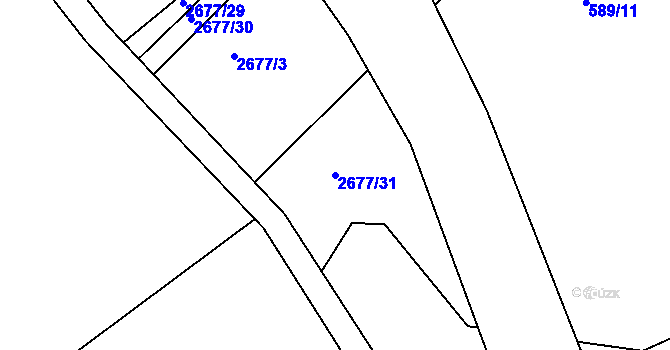 Parcela st. 2677/31 v KÚ Příbor, Katastrální mapa