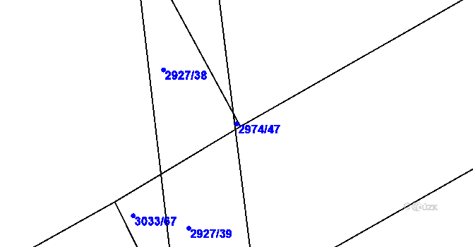Parcela st. 2974/47 v KÚ Příbor, Katastrální mapa