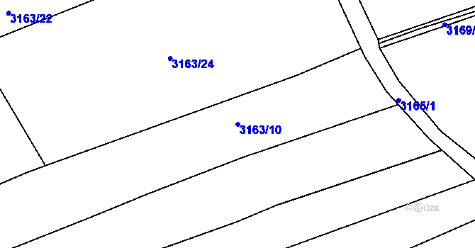 Parcela st. 3163/10 v KÚ Příbor, Katastrální mapa
