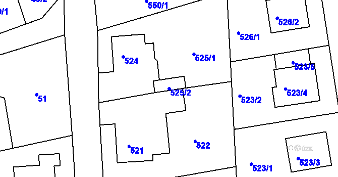 Parcela st. 525/2 v KÚ Klokočov u Příbora, Katastrální mapa