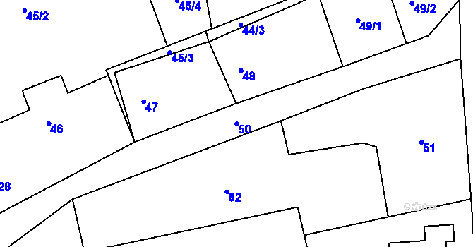 Parcela st. 50 v KÚ Klokočov u Příbora, Katastrální mapa