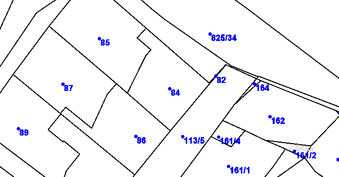 Parcela st. 84 v KÚ Klokočov u Příbora, Katastrální mapa