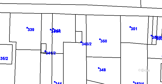 Parcela st. 346/2 v KÚ Klokočov u Příbora, Katastrální mapa