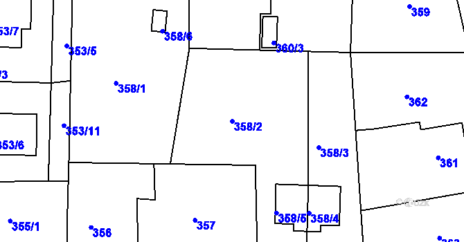 Parcela st. 358/2 v KÚ Klokočov u Příbora, Katastrální mapa