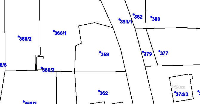 Parcela st. 359 v KÚ Klokočov u Příbora, Katastrální mapa