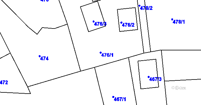 Parcela st. 476/1 v KÚ Klokočov u Příbora, Katastrální mapa