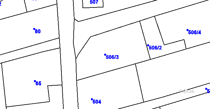 Parcela st. 506/3 v KÚ Klokočov u Příbora, Katastrální mapa