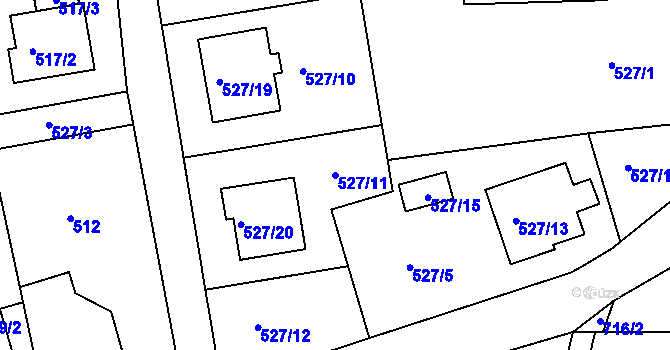 Parcela st. 527/11 v KÚ Klokočov u Příbora, Katastrální mapa